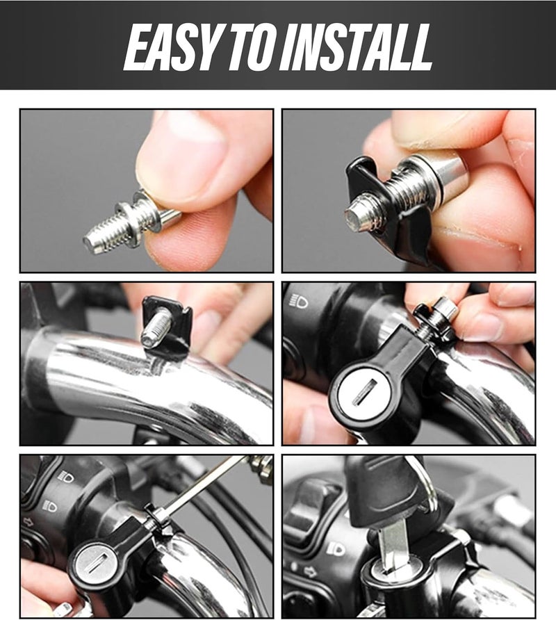 Reswish ESEWALAS Motorcycle Helmet Lock Anti-Theft,Universal Helmet Lock Anti Theft Helmet Lock Cable,Tamper-Proof Helmet Security Lock with 2 Keys,Metal Helmet Locks for Motorcycles Scooter Street Bike - Image 3